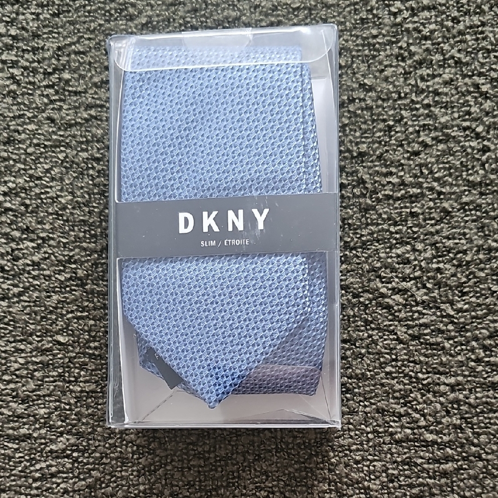 DKNY Textured Blue Tie